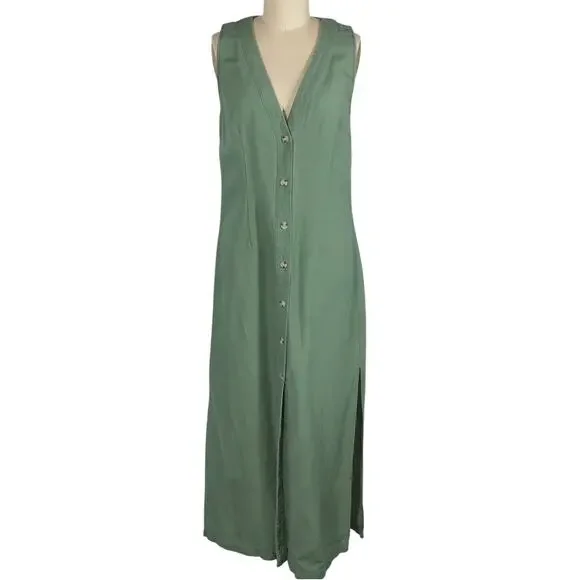 Onia Lightweight Green Air Linen Button Down Maxi Dress Size M -  pawpointbd.com